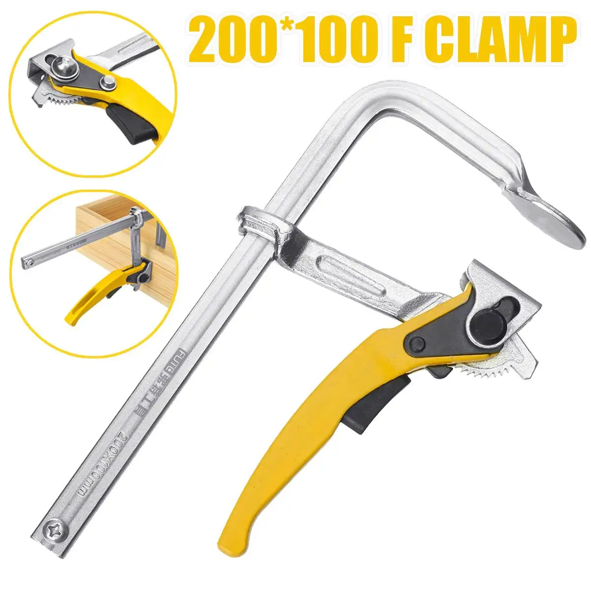 

F Clamp Heavy Duty Adjustable Quick Release Wood Parallel Clamp for Woodworking Machine Repair Hand DIY Tool Clamps 200x100mm