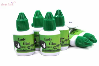 

Free shipping 4bottles/lot lower irritation eyelash extensions glue lady glue green cap 10ml/bottle No Sealed Bag