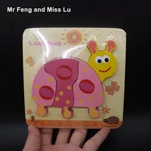 Деревянные Игрушки Божья коровка для детей Развивающие и Обучающие пазлы подарок для ребенка