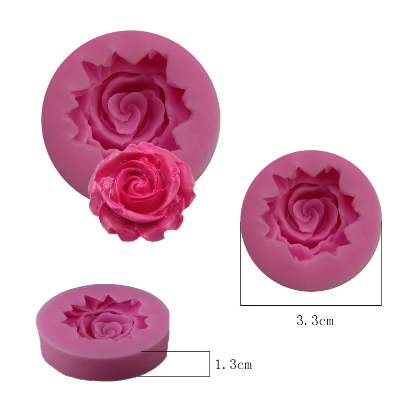 

Free Shipping Round Silicone One Rose Turn Sugar Chocolate Mold DIY Baking Cake Pastry Pudding Dough Soap Mould Tools Gift