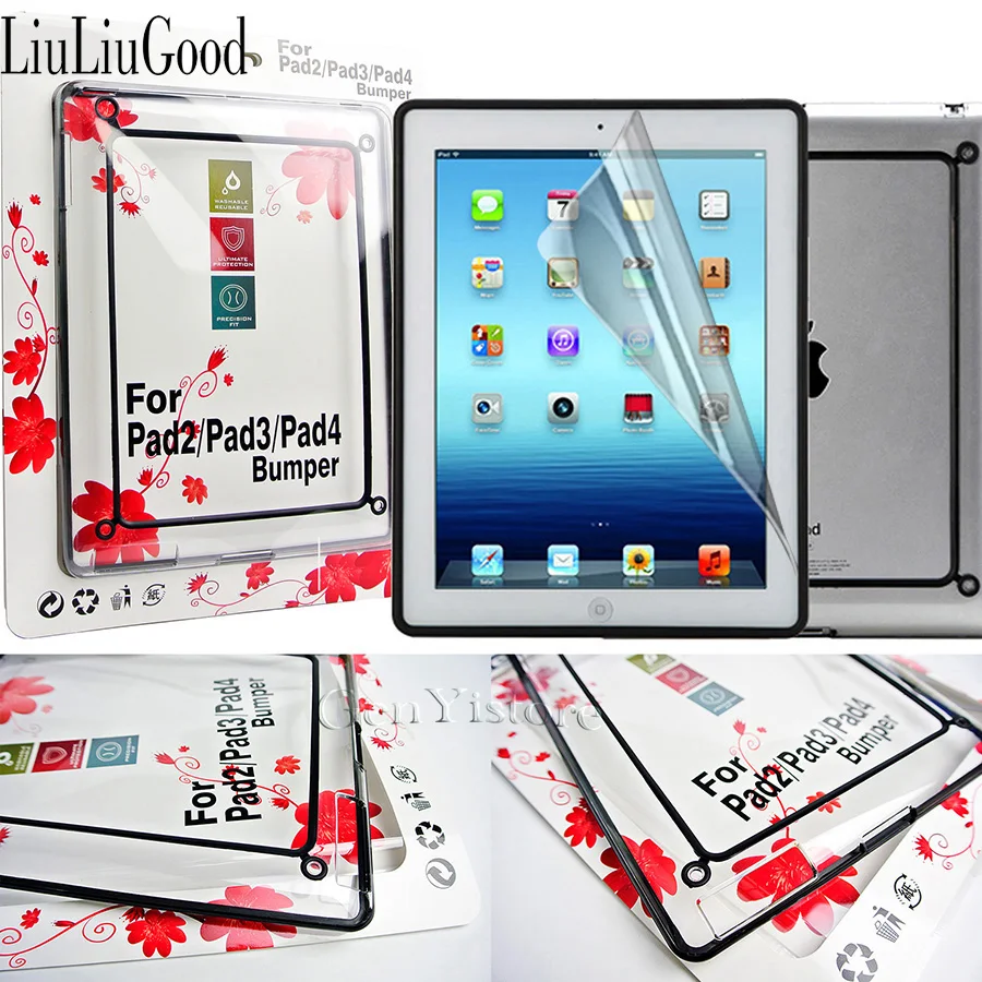 Bumper Case For Apple ipad 2 ipad 3 ipad 4 TPU Silicone Fashion Case