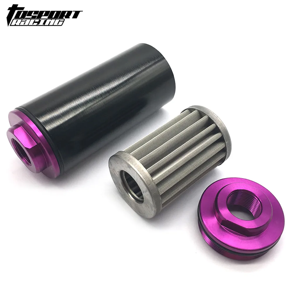High Flow 100 Micron FUEL FILTER INLINE AN10 AN8 AN6 UNIVERSAL HIGH FLOW TURBO RACE For Honda