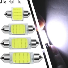 1 шт., 31 мм, 36 мм, 39 мм, 41 мм, COB светодиодный светильник C5W, C10W, автомобильный купольный светильник, авто, внутренняя карта, крыша, лампа для чтения, DC12V, белый цвет