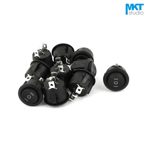 

100Pcs Black 3 Pins 3 Positions SPDT Cylindrical Circular Miniature Electrical Boat Rocker Switch