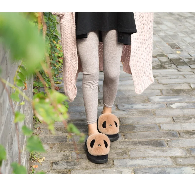 XiaGuoCai Home Slippers Cotton Fabric winter slippers Couples Wooden Floor Winter Warm Plush Shoes For Unisex Pantoffels (8)