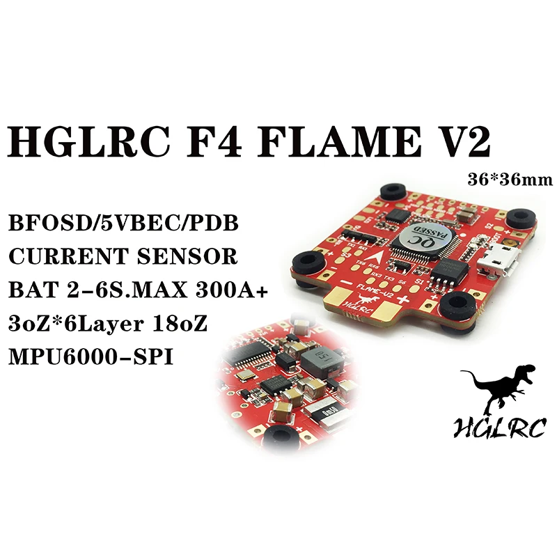 

HGLRC F4 FLAME V2 competition version flight control integrated OSD/ galvanometer /BEC/PDB