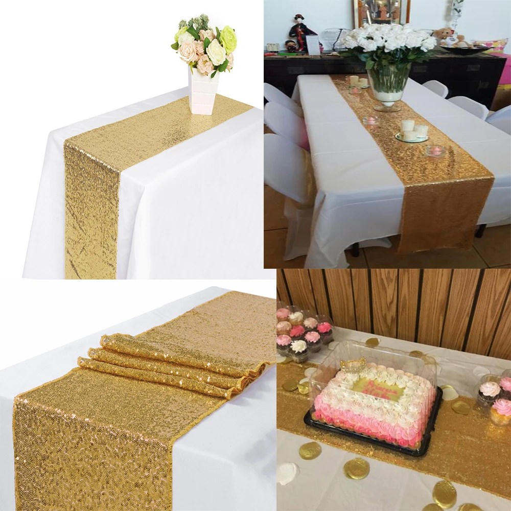 30x180cm блестящие золотистые блестки настольная дорожка для свадебной вечеринки