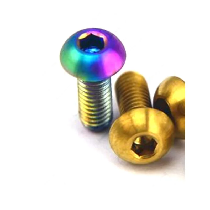 3pcs M3 titanium alloy bolts screw hexagon socket cup head dazzle colour golden bolt oil cylinder screws 8mm length | Обустройство