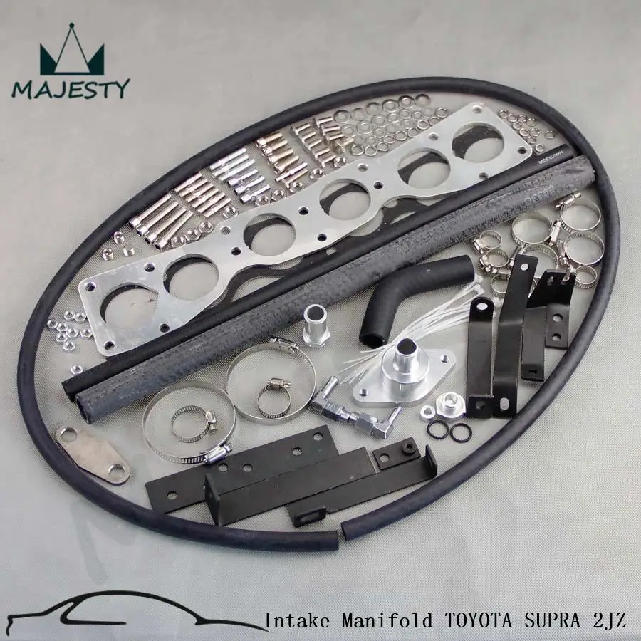 Алюминиевый впускной коллектор + 80 мм TBody 2JZGTE Топливная рампа серый|aluminum intake