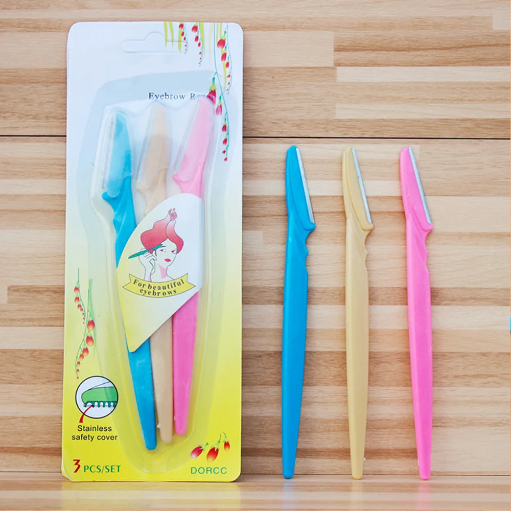 

Hot 3PCS/Set Eyebrow Razor Eyebrow Trimmer Facial Hair Remover Armpit Blade Shaver Mini Shaper Makeup Epilator Tools