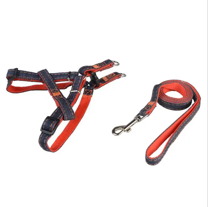 Жан pet Тяговый набор ремни безопасности собаки набор ошейник поводки наборы XS-L для маленьких средних больших собак D02 - Цвет: red harness leashes