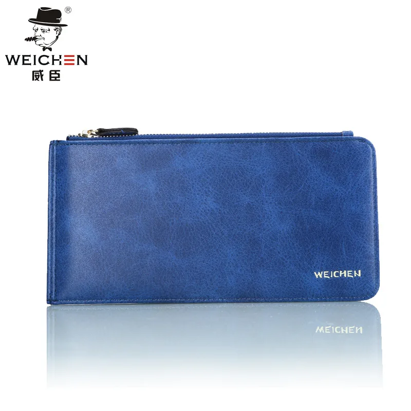 

WEICHEN Brand 2016 New Vintage Women Wallet Phone Wallet Women Fashionable Long Ladies Purse with Zipper monedero mujer