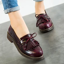 Teahoo/ осенние женские туфли-оксфорды с бантом; винтажные туфли на плоской подошве с круглым носком в стиле ретро; женская повседневная обувь на платформе без застежки