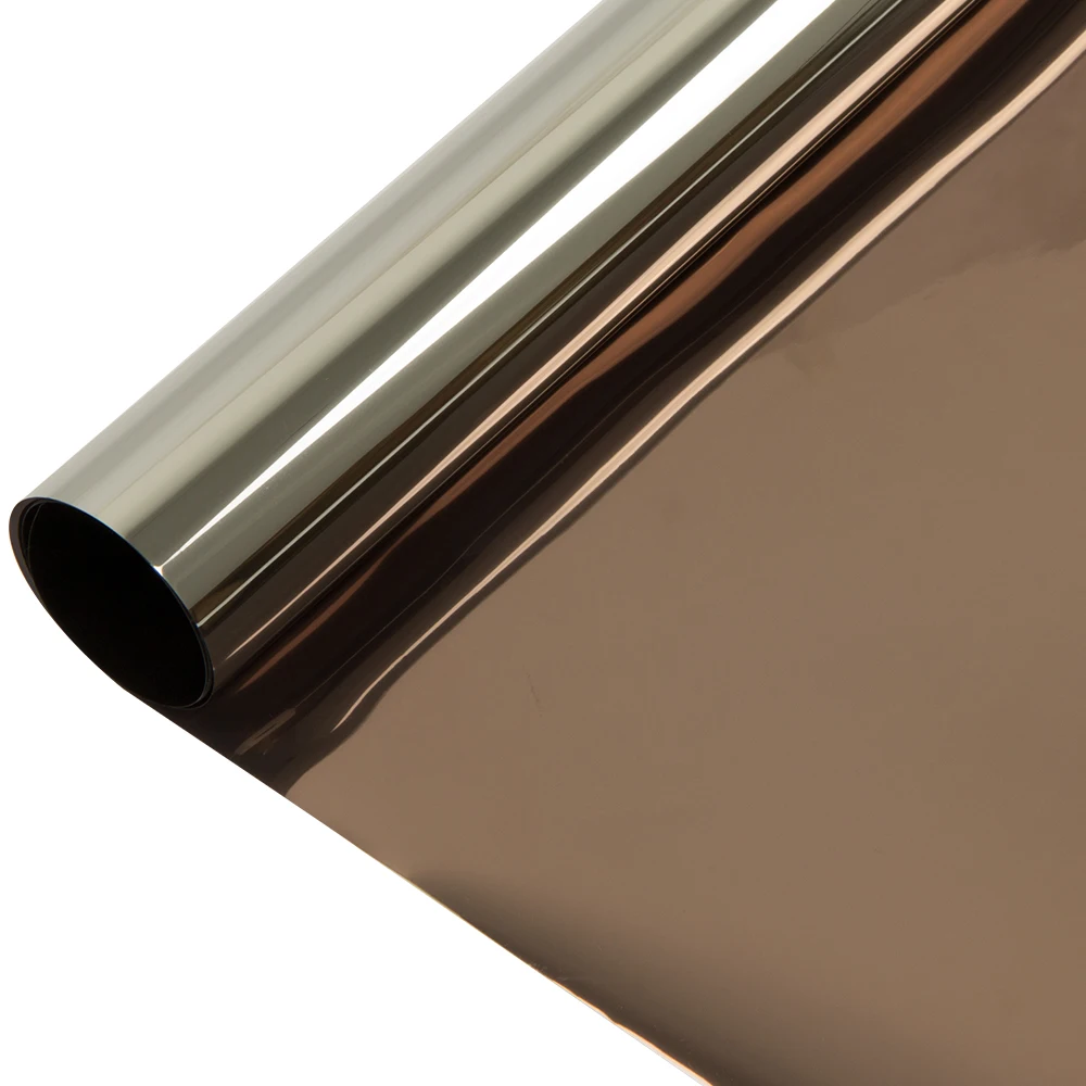 

SUNICE 4.98ftx49ft Waterproof Vinyl One Way Mirrored Daytime Privacy Protect Reflective Adhesive Window Foils for Living Room