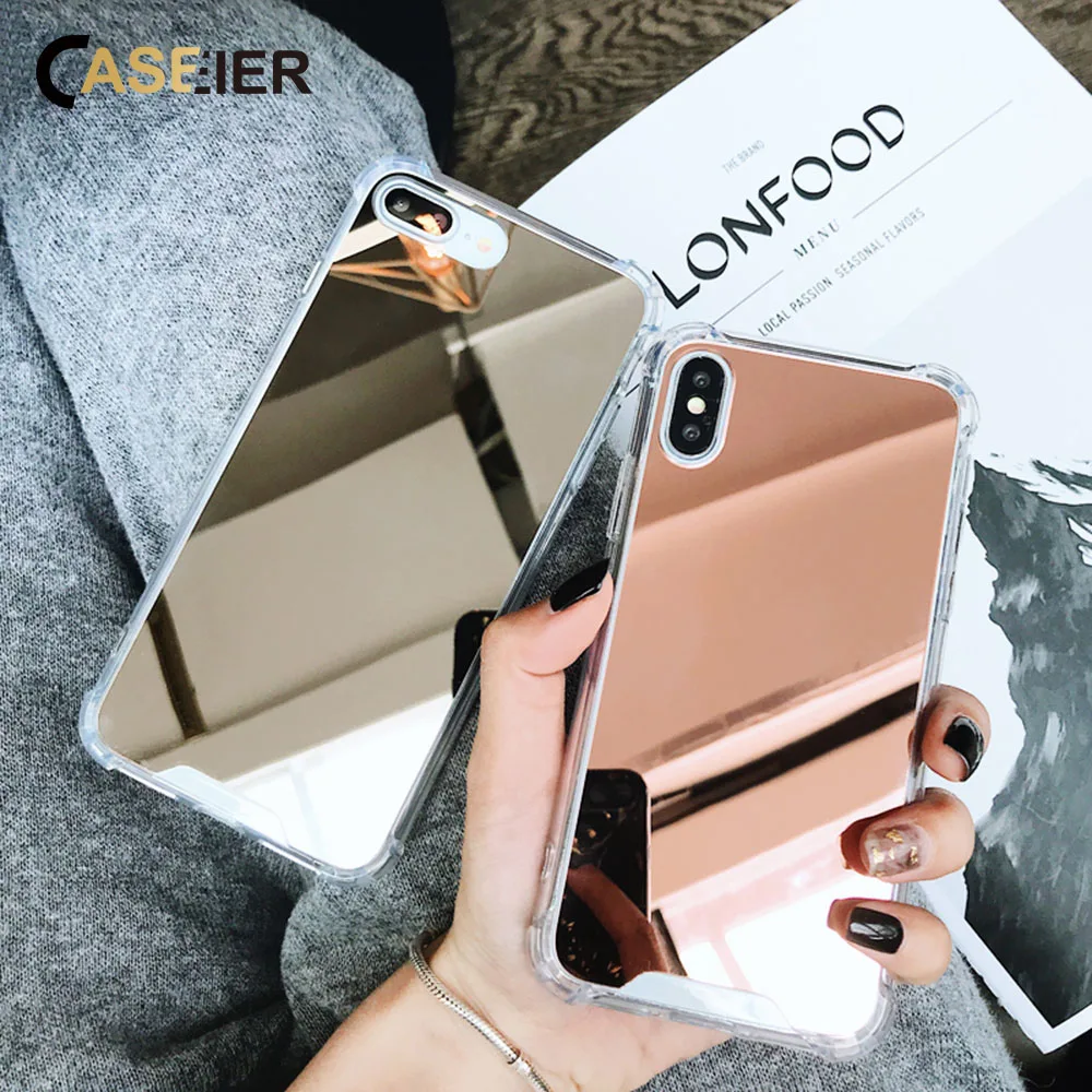 CASEIER Роскошные зеркальные Чехлы для Samsung Galaxy S7 S8 S9 S10 Блестящий зеркальный чехол Plus