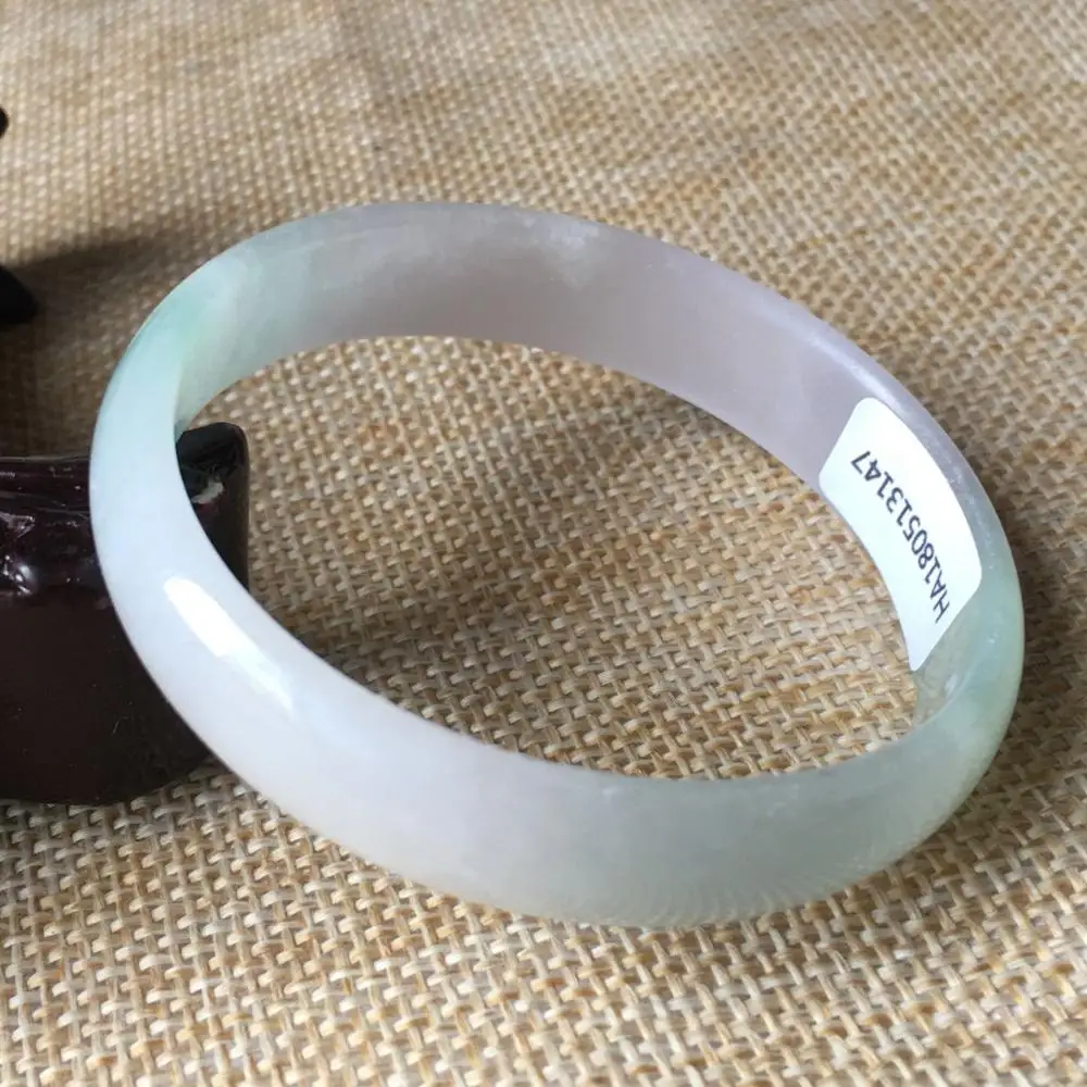 53*49mm Certified (Grade A)100% Natural Lavender stoneite Bracelet Bangle 13147
