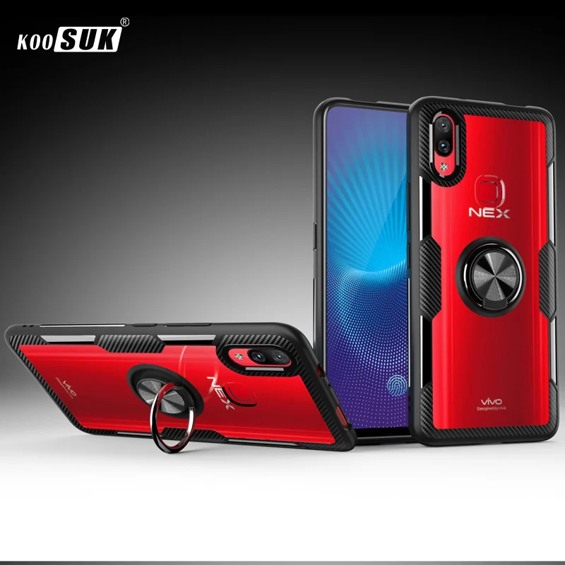 VIVO V9 Case Cover Luxury Transparent PC+Carbon Fiber Full Protection