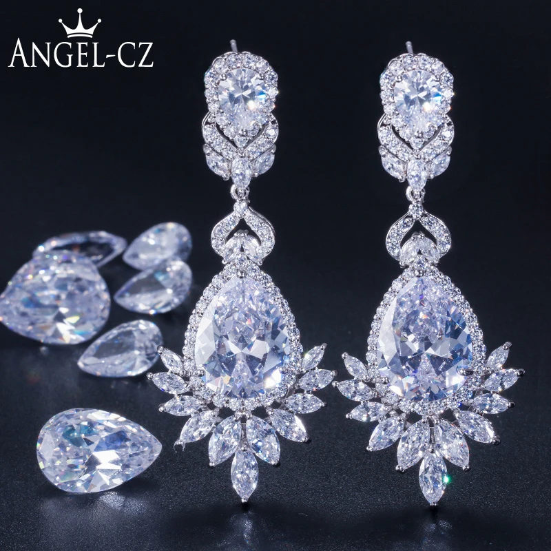 Angelcz 5 Color Option Excellent Big Pear Drop Cubic Zirconia Crystal
