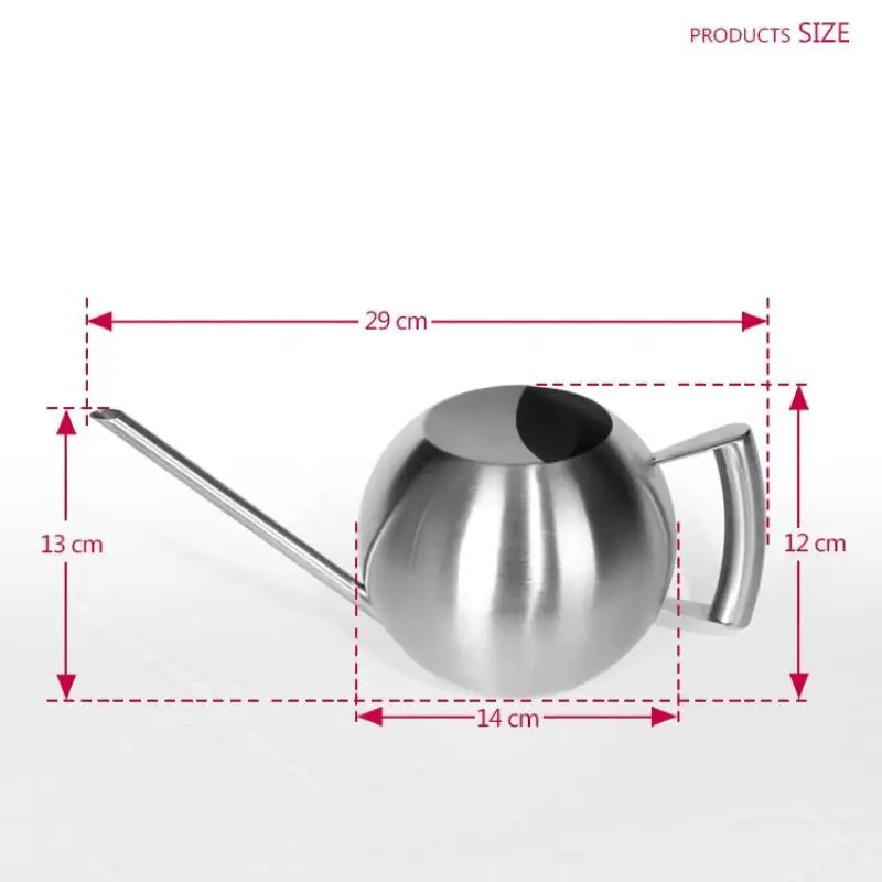1000mL stainless steel spherical drip pot plant flowers and water bottle long mouth watering pot