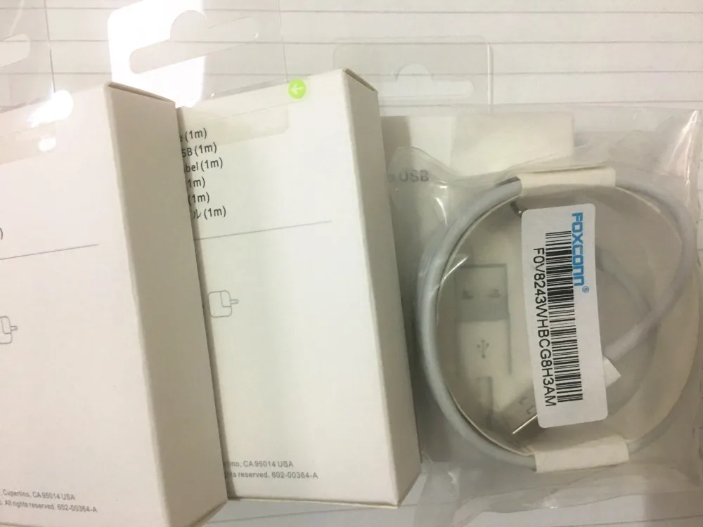

100pcs New packaging box Genuine Original E75 Chip 1m/3ft Data USB charger Cable for iphone XS X 8 7 6s plus 5 with green label