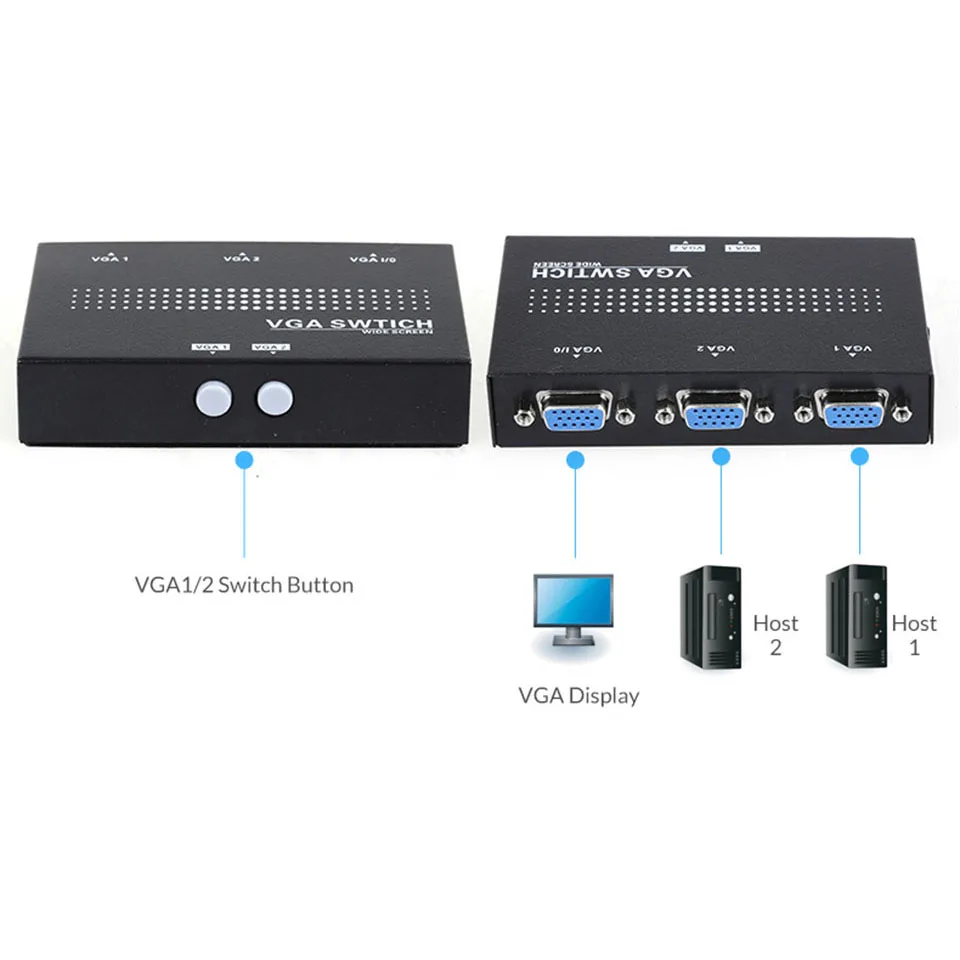 Коммутатор Unnlink VGA 2X1 FHD 1080P @ 60 Гц 2 в 1 выход 2х1 коммутатор для компьютера ноутбука