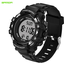 SANDA Мужские Цифровые часы Шагомер наружный секундомер спортивные электронные часы военные часы мужские наручные часы montre homme XFCS 348