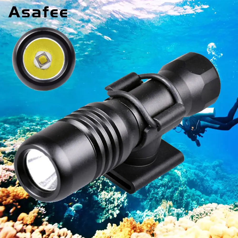 Asafee Подводная маска для дайвинга фонарь мини фонарик подводный 200 м CREE XML L2