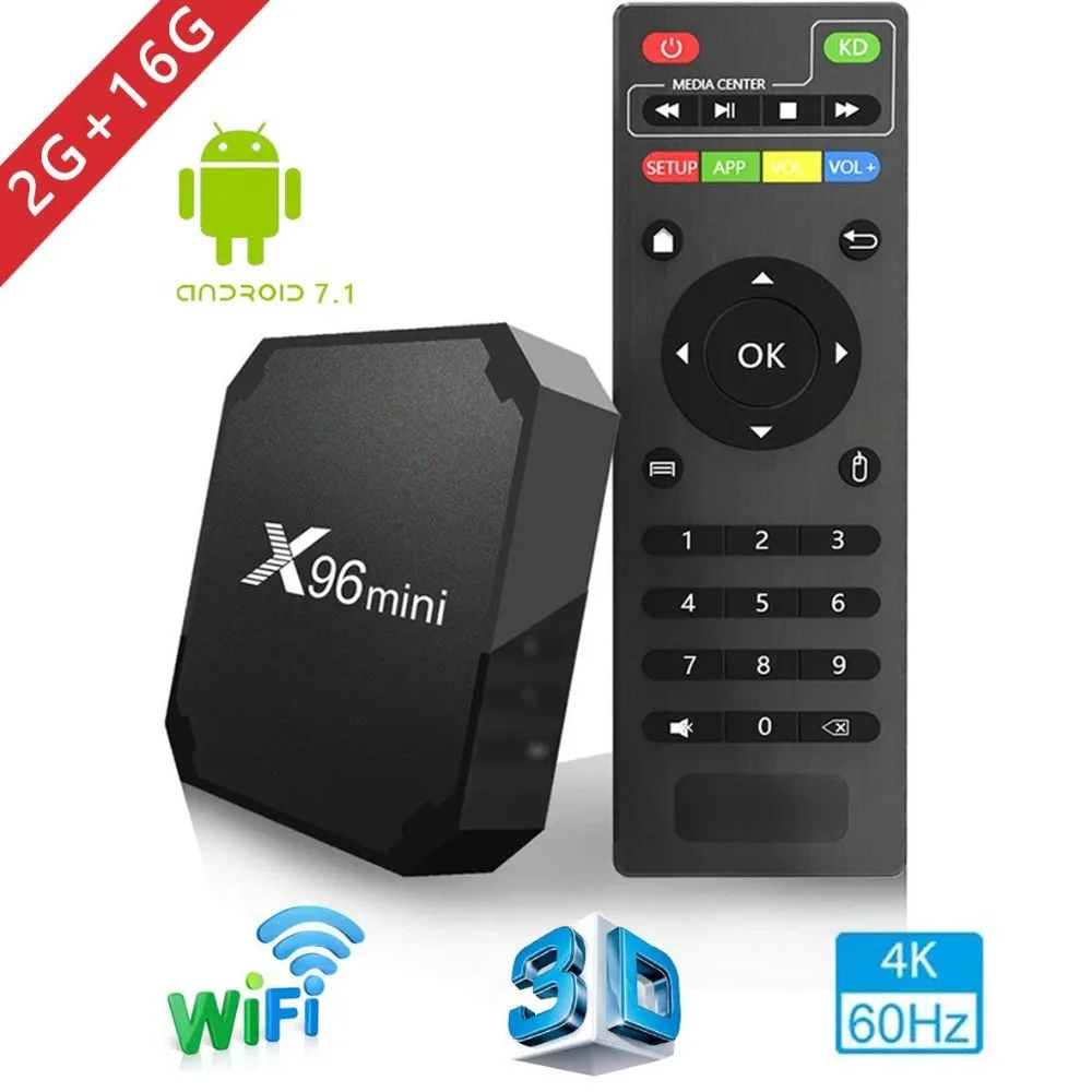 Rovtop X96 Мини Android 7 1 ОС 4K Смарт ТВ приставка 2 Гб 16 Amlogic S905W четырехъядерный X96mini ГБ 8 WiFi