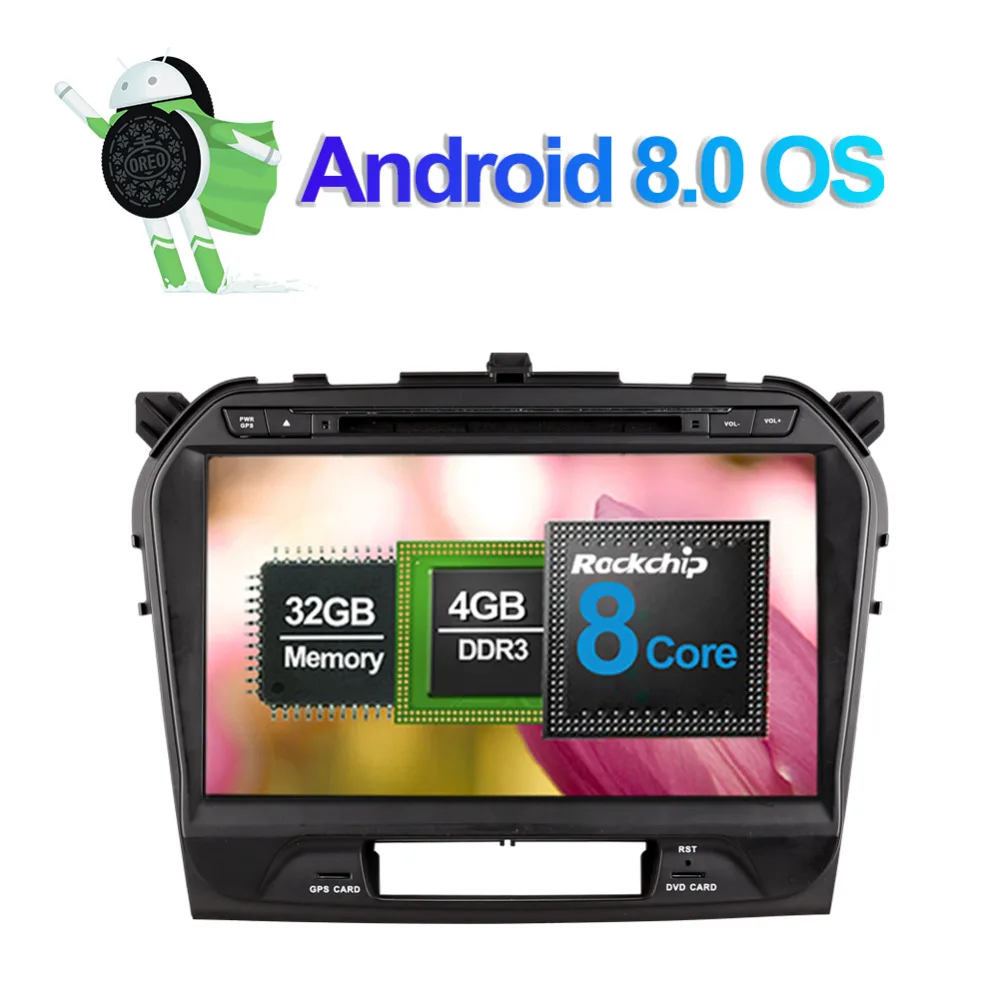 Best 10.2 Inch Android 8.0 Octa Core 4GB RAM Car Radio Stereo with GPS Navigation For Suzuki Grand Vitara 2015- Car Multimedia Player 1