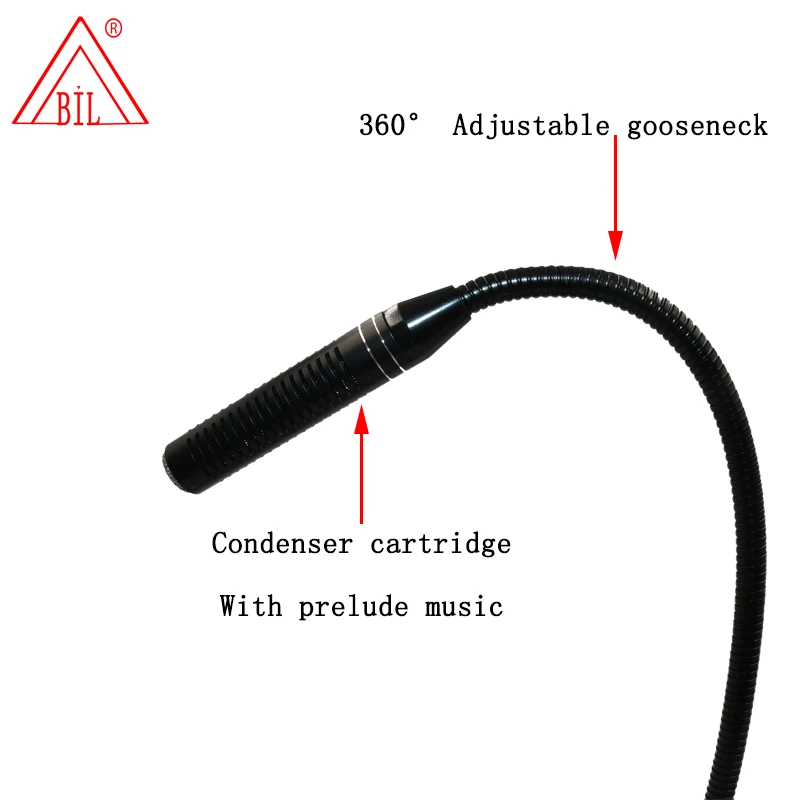 BIL ED-37 Настольный стоячий микрофон для Конференции, конденсаторный микрофон, гибкий гусиный микрофон с prelude music starting