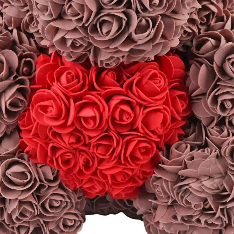 38 см Медведь роз подарок на день Святого Валентина искусственные цветы для дома свадебный фестиваль DIY украшение для свадьбы подарок коробка венок ремесла