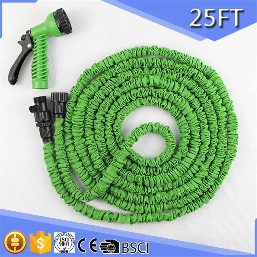 25ftexpandable Flexible Garden Water Hose+7 Adjustable Gun Shrinking