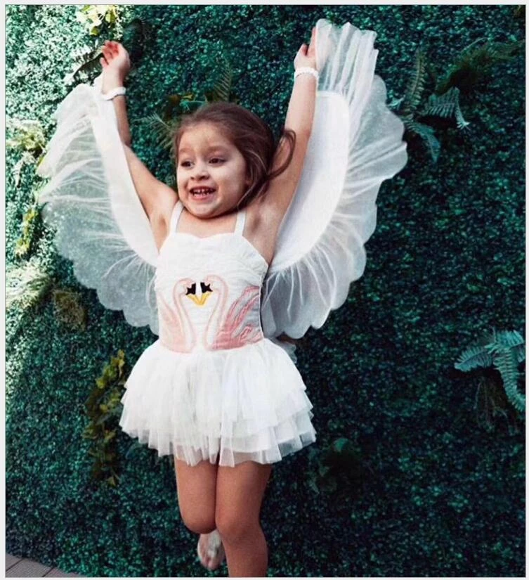 Details about / Flamingo Tutu Girls Dress Dance Clothes Baby Kids Christmas angel Party Dresses