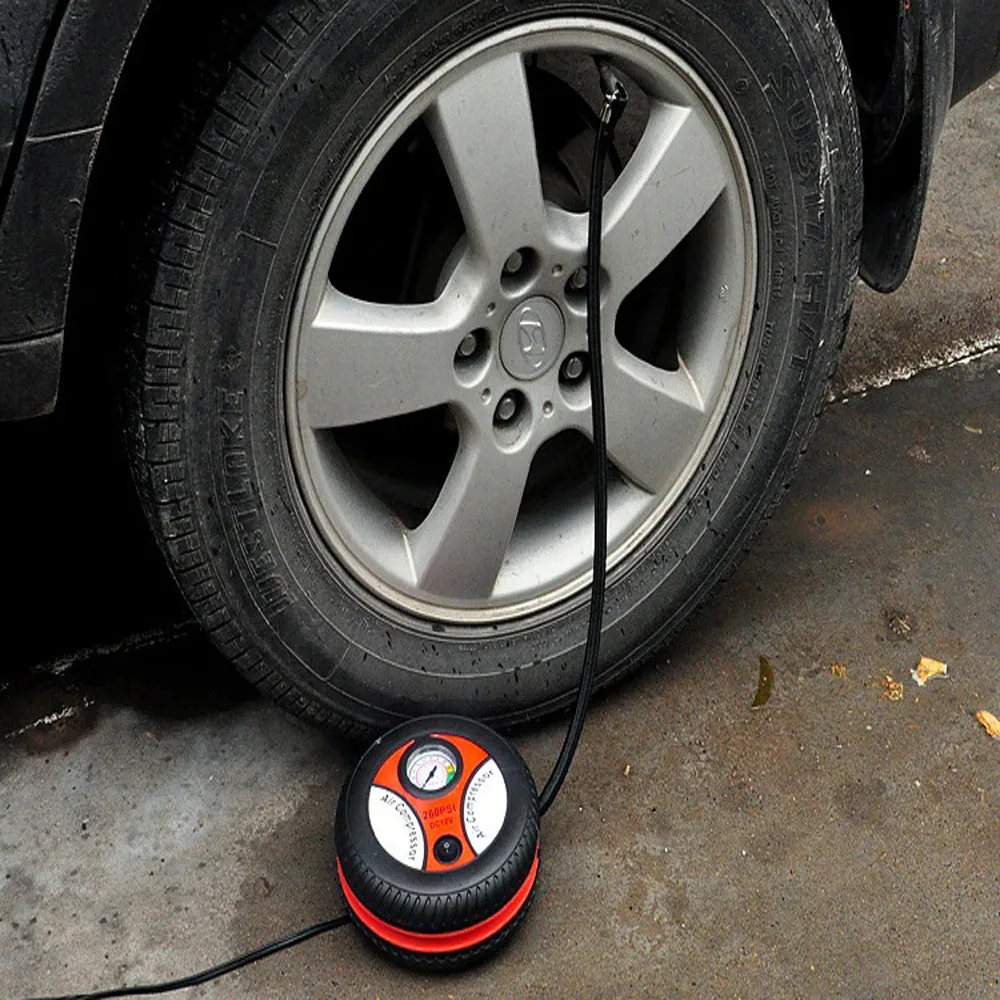 

260PSI DC 12V Portable Electric Mini Tire Inflator Air Compressor Car Auto Pump #6gh