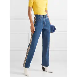 Женские узкие джинсы, джинсы средней посадки, синие прямые джинсы со змеиным узором, новинка 2019, джинсовые брюки из искусственной кожи