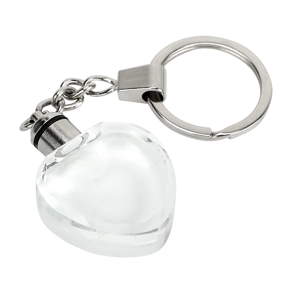 Fantastic Key Ring Flashlight Chains Peach Key Chain Rose Crystal Heart Shaped LED Key Cover