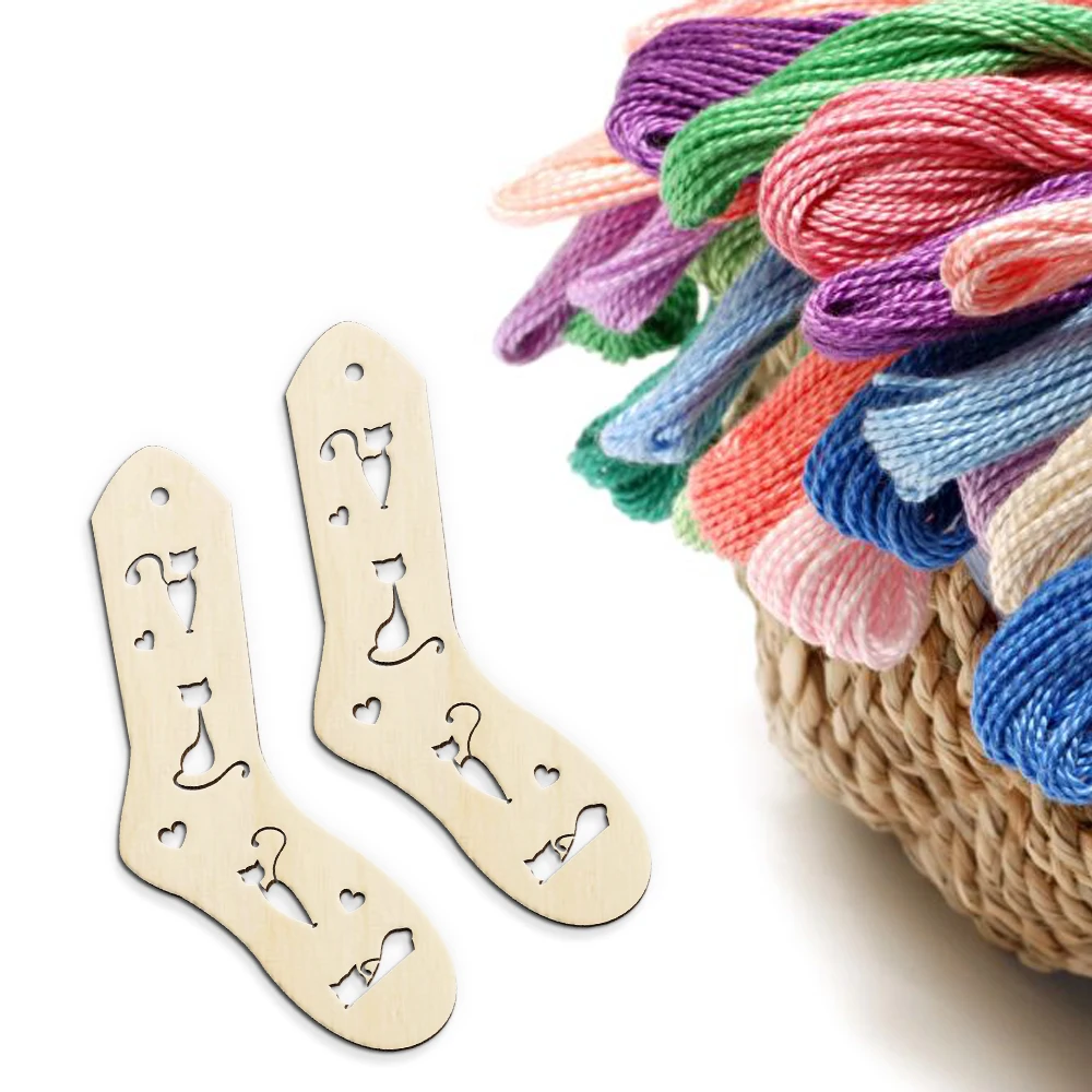 

2pcs Wooden Cute Cat Socks Blockers Wood Sock Form Handmade Sock Stretcher Hand Knit Socks Cat Lover Gift