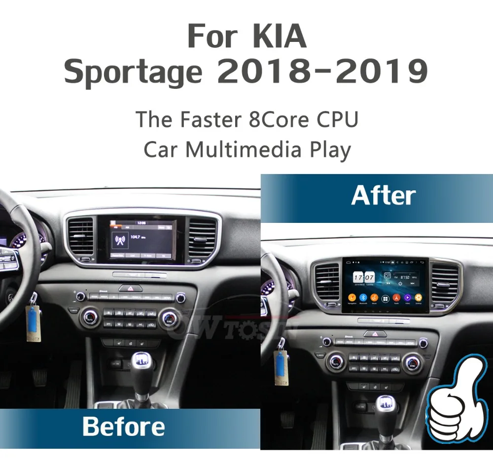 Top 9" IPS Octa Core 4G+64G Android 9.0 Car Multimedia Player For Kia KX5 Kia Sportage 5 2018 2019 GPS Radio DSP Parrot BT CarPlay 2