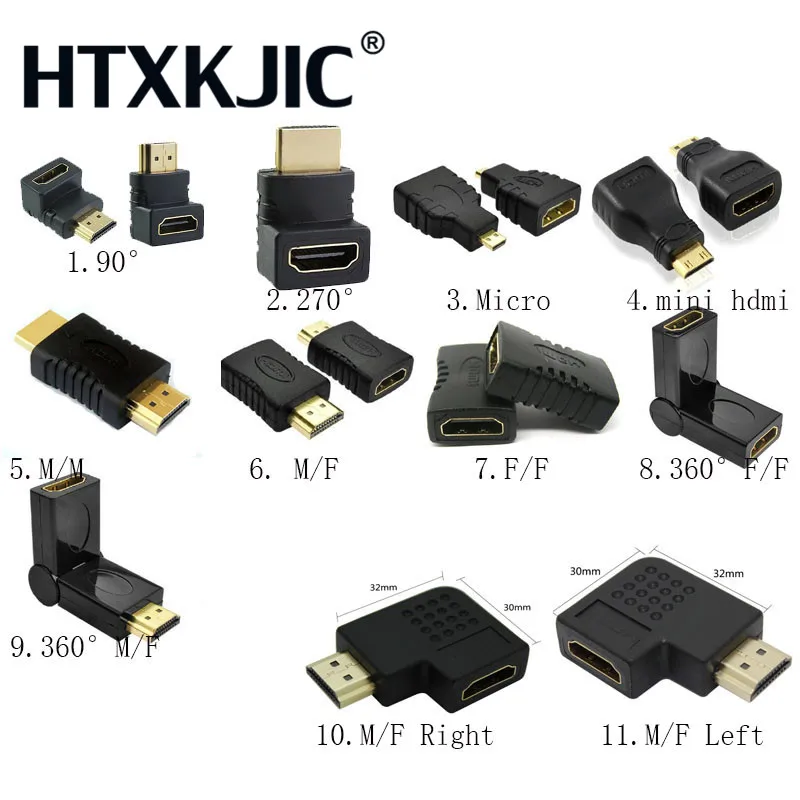 HDMI штекер-HDMI гнездо раньше 90/ 270 /360 градусов Угол Micro /Mini Hdmi для 1080P HDTV hdmi адаптер |