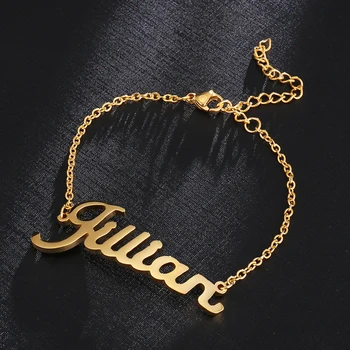

Stainless Steel Custom Name Bracelets Custom Jewelry Women Gold Rose Gold Bracelets Engraved Wedding Personalized Jewelry