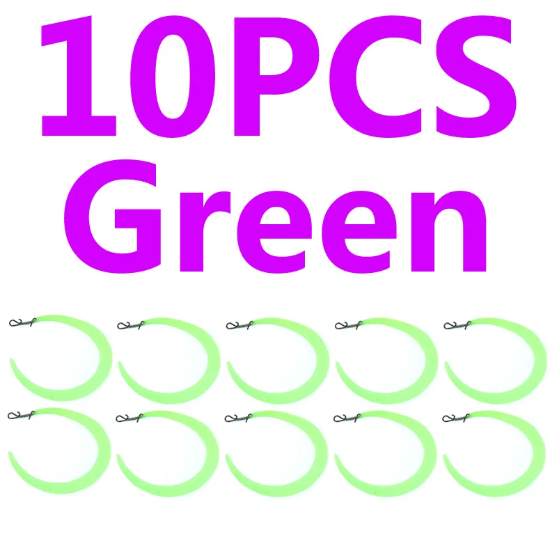 10pcs green Bimoo 10 шт. размер М предварительно завязанный хвост с быстрой оснасткой для рыболовных приманок Рыболовные Мухи стримеры форель бас Щука соленая рыба - Цвет: 10pcs green