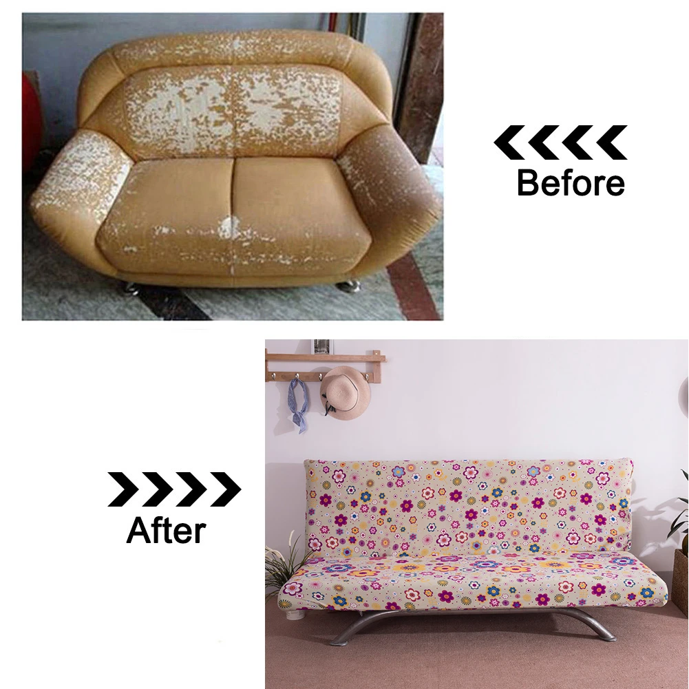 Печатные универсальные анти-грязные безручные диванные чехлы для дивана для гостиной эластичные покрывала на диван-кровать эластичный диван-кровать Чехлы