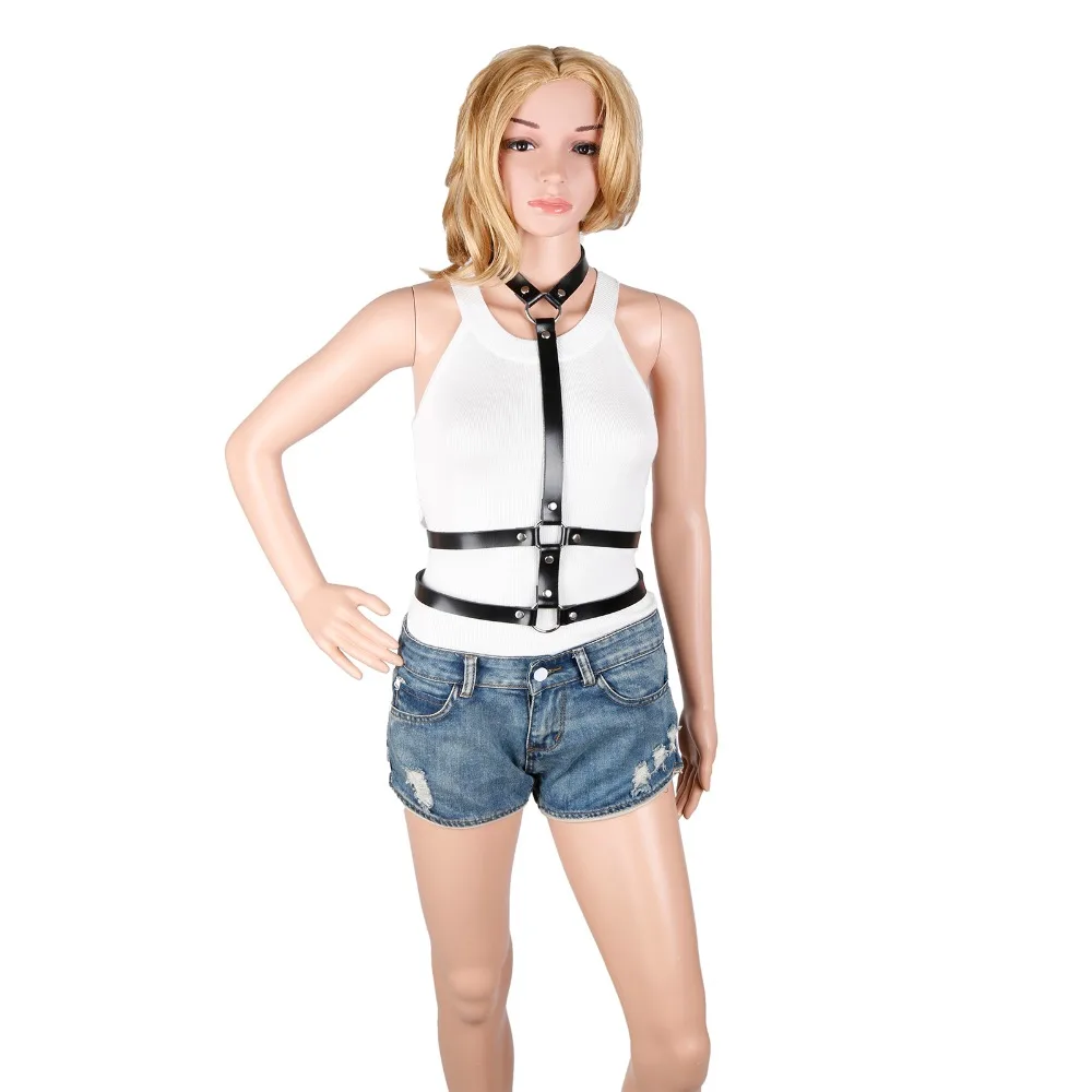Buy HARNESS sexy women belts around neck collar adjustable detachable DARK ROCK