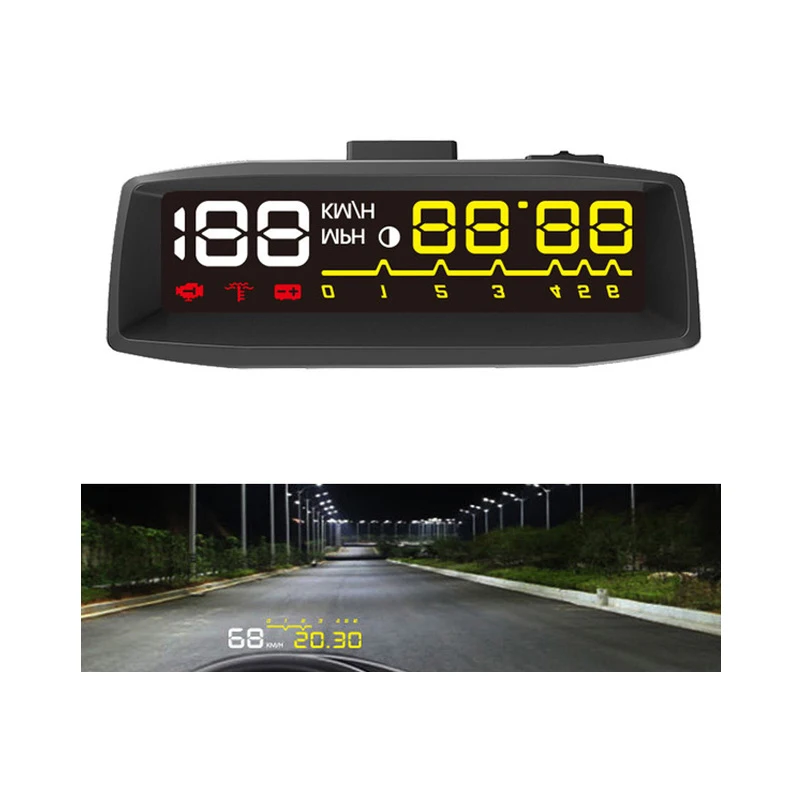 

2017 New Design 4F Car OBD2 II EUOBD HUD Head Up Display Car HUD KM/h MPH Overspeed Warning Windshield Projector Alarm System
