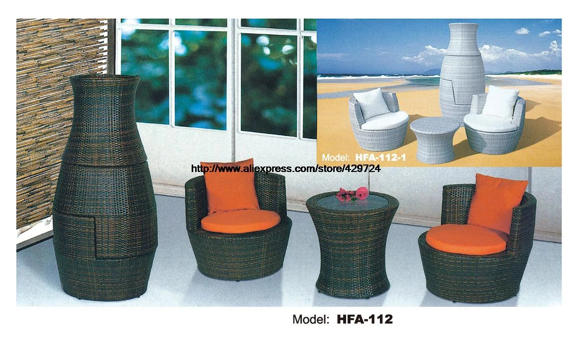 Creative Outdoor Furniture Rattan Sofa Vase Design Garden Sofa Set Patio Table Chair Combination Furniture Factory Price Hfa112 Garden Sofa Set Garden Sofarattan Sofa Aliexpress