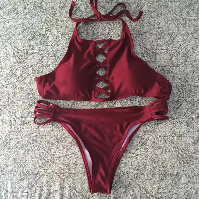 

Push Up Padded Swimsuit Sexy Bikini Set Cut Out Swimwear Women Biquini