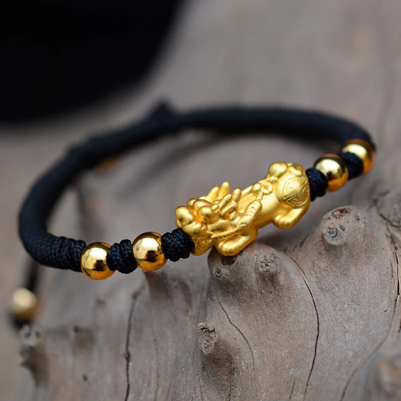 Goedkoop Mode 999 Zilveren Bixie Charm Armbanden Geknoopt Rood en Zwart Touw Armband Mannen en Vrouwen Nieuwe Stijl Christmas Gift Groothandel