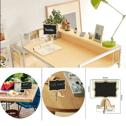 

10PCS Mini Wooden Blackboard Chalkboard Message Wedding Party Label Table Decor