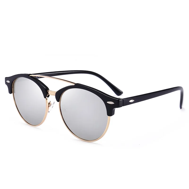 SIMPRECT ретро круглые мужские солнцезащитные очки поляризованные UV400 зеркало высокого качества солнцезащитные очки винтажные вождения черные брендовые солнцезащитные очки - Цвет линз: mirror silver