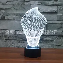 Wenhsin новый в форме мороженого Usb 3D свет красочный сенсорный светодиодный визуальный свет атмосфера Подарочная настольная лампа